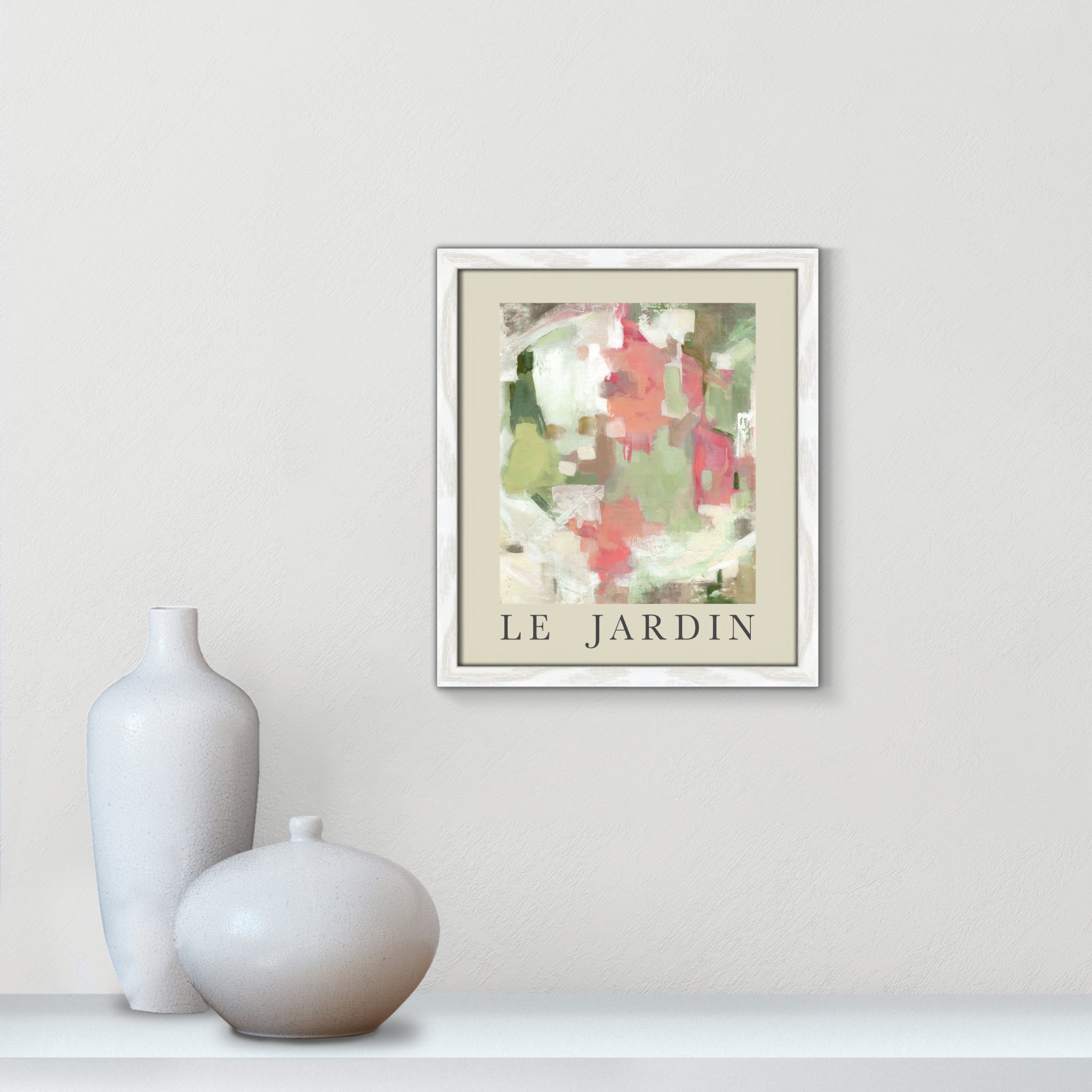 Riya "Le Jardin" Print by Carol Robinson, White Single Picture Frame, No, 15" H x 13" W x 0.75" D