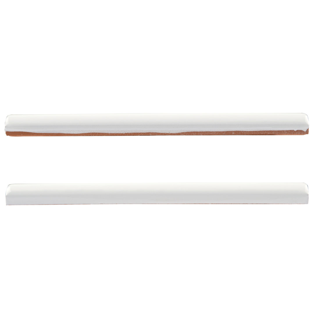 Santorini 7/8"x7-7/8" Glossy Ceramic Quarter Round Wall Tile Trim in Blanco Merola Tile