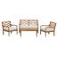 Ensemble de conversation 4 pièces avec coussins, ensemble de conversation d'extérieur en bois d'acacia