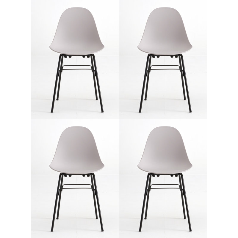 Chaise d'appoint et de salle à manger TA (ensemble de 4), Gris froid / noir
