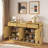 Farmhouse Sideboard With 3 Drawers, 4 Doors, Adjustable Shelf And Open Storage Compartments-986748920