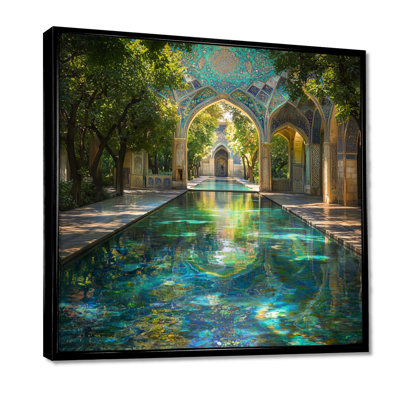 Persan, jardins, Téhéran, iran I, art mural, paysage, salon