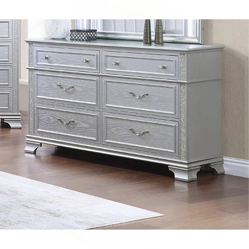 Mobilier de chambre à coucher avec poignées en cristal de style contemporain 1Pc