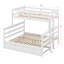 Lit simple superposé au-dessus de grand lit simple avec lit gigogne, lit superposé en bois massif avec échelle-124896468