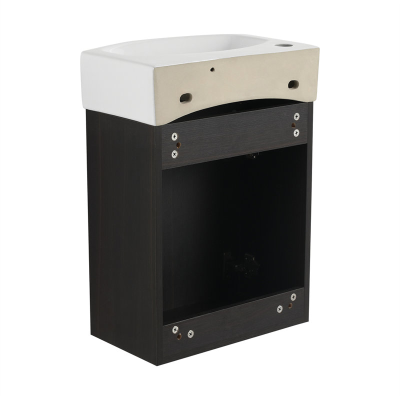 Ensemble de meuble-lavabo flottant 16 po, Noir