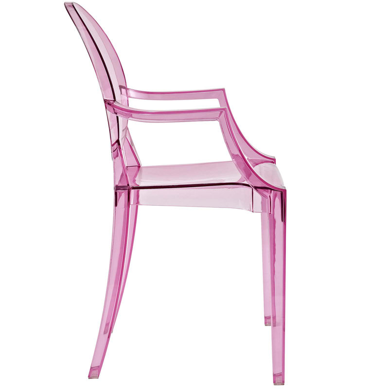  King Louis Back Stacking Side Chair, Pink, 2