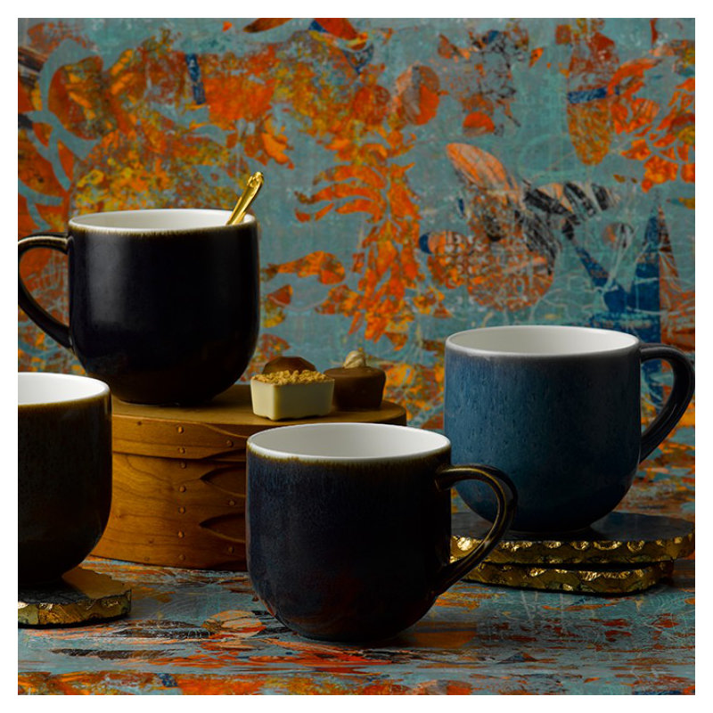 Art Glaze Bone China Coffee Mug, Pressed Mulberry