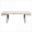Table basse de 47 po avec miroir rectangulaire en verre trempé cannelé de 47 po, décor luxueux léger, assemblage facile en 2 étapes pour les petits espaces
