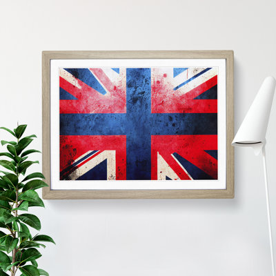 XH1022-6698X Painted Union Jack Flag Vol.1 Abstract 1 Piece Single Picture Frame Wall Art