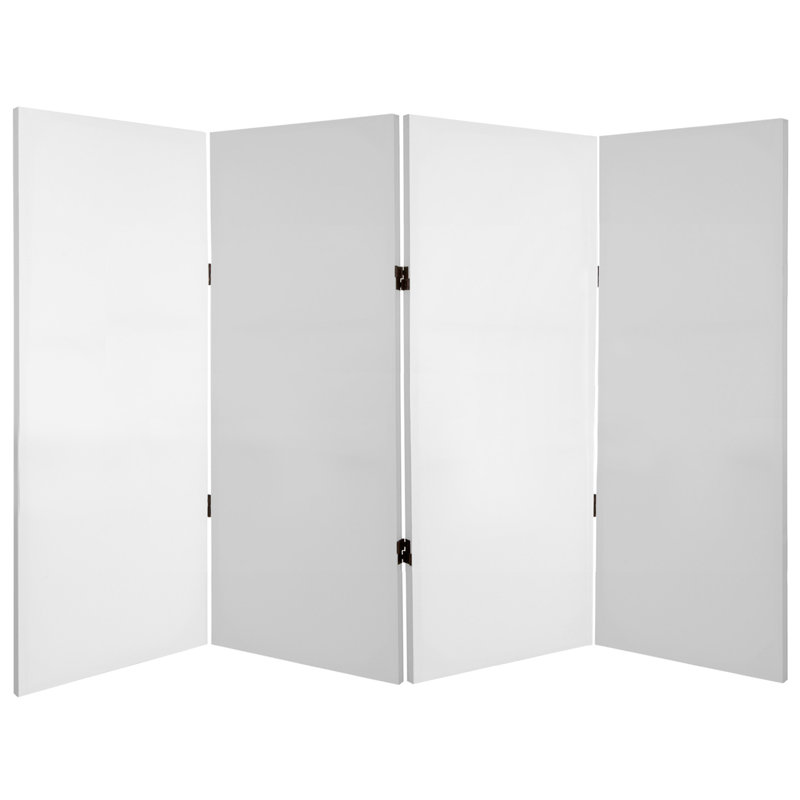 Amanveer 3 Ft. Short Canvas Folding Screen, 4 Panel