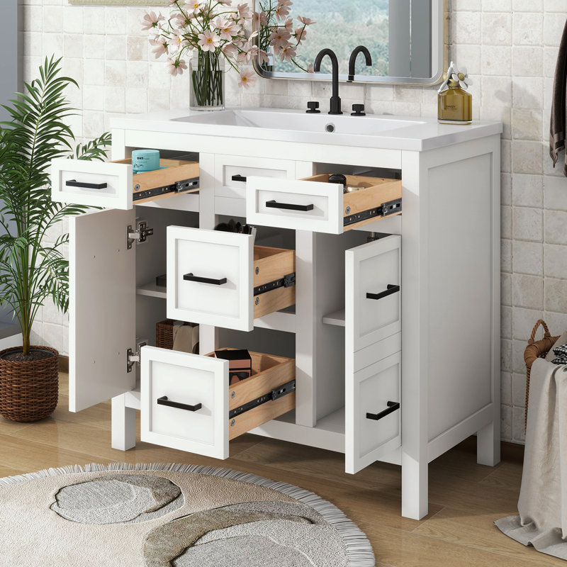 Armoire de salle de bain Maiken, Blanc