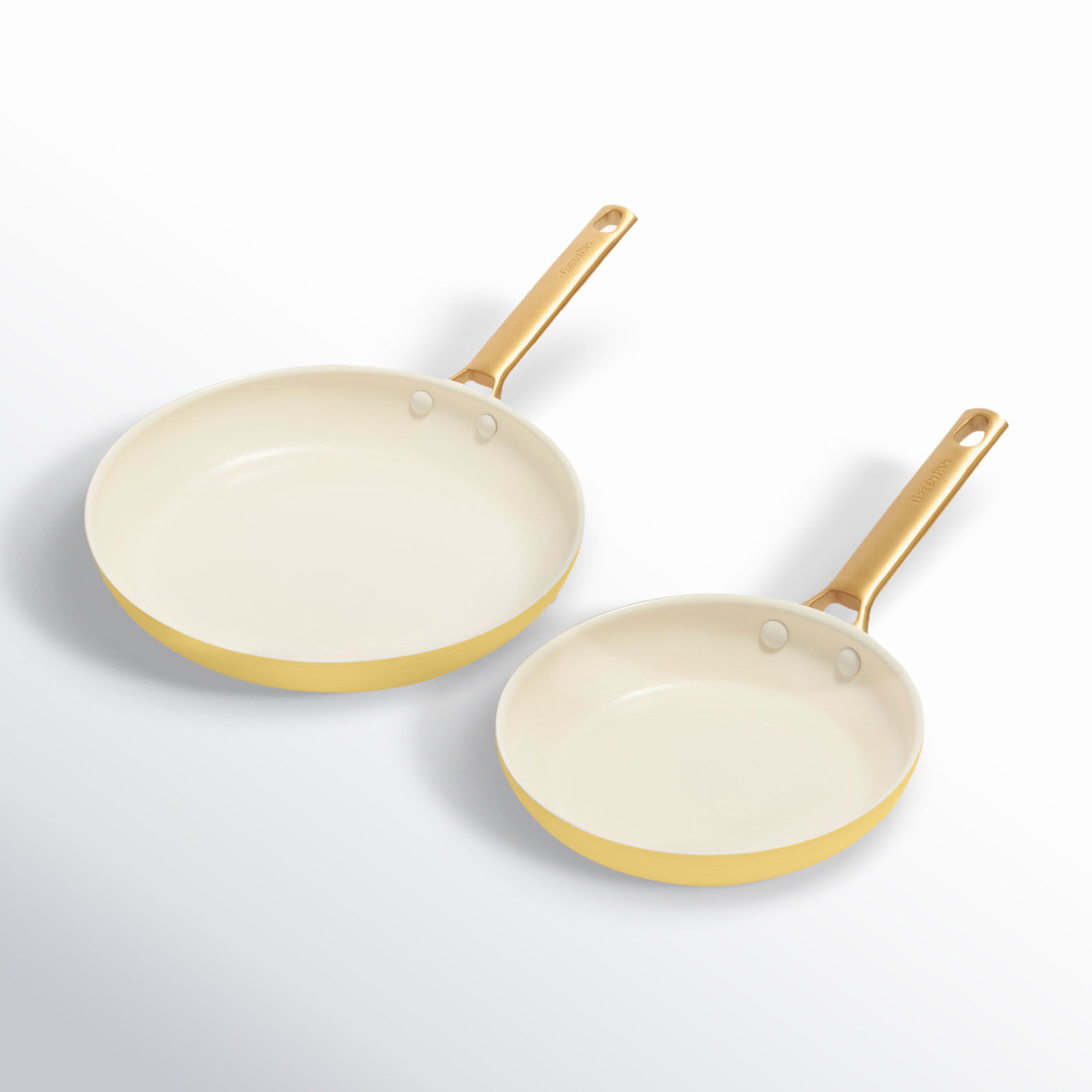 GreenPan Reserve 2-Piece Frying Pan Set, White/Yellow