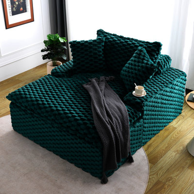 Confort - 51 pouces avec structure de siège en éponge, convient au coin de lecture de la baie vitrée de la chambre à coucher, conception de ligne minimaliste à utilisation flexible, tissu molletonné de tortue, rembourrage, support de grande capacité