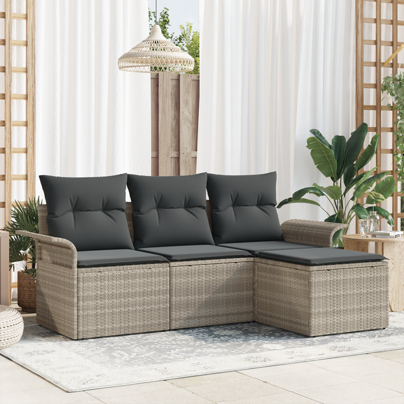 196cm Wide Patio Sofa with Cushions