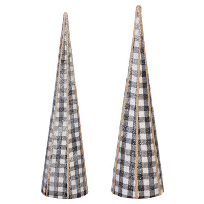 Ensemble d’arbre conique à carreaux 2 pièces