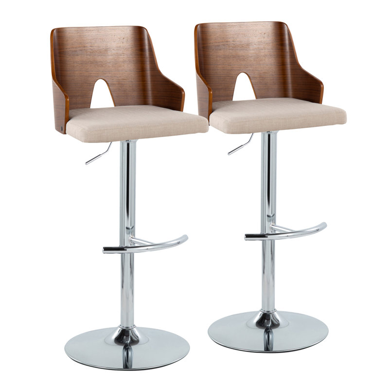 Tabouret pivotant à hauteur réglable Lakyia, Chrome