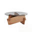 Miguell rond avec plateau en verre