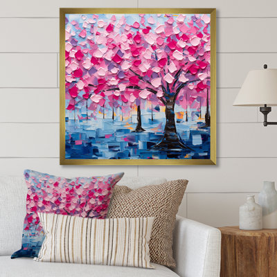 «Pink Tree Essence IV» - art mural arbre