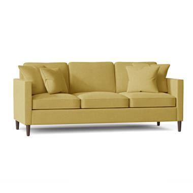 88.5 in. W Square Arm 3-Seats Linen Sofa with Removable Back, Seat CUS