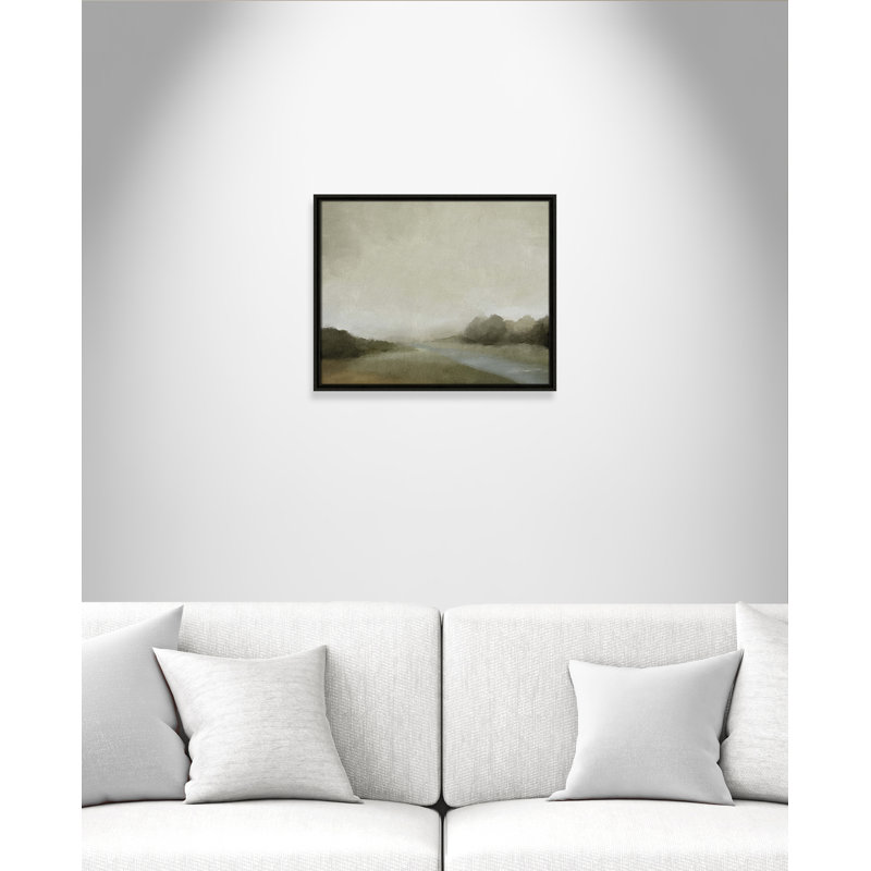 Vanora "Lovers Creek" Watercolor Floater Frame Painting , 17.5" H x 21.5" W, Espresso