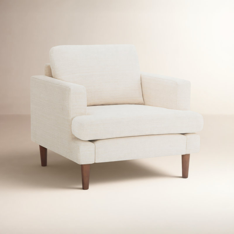 Laguna Upholstered Armchair, Cream Performance Basketweave
