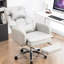 Fauteuil de bureau beige avec support lombaire respirant et rotatif