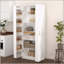 Armoire de cuisine blanche avec portes et tablettes réglables Buffet autoportant pour cuisine