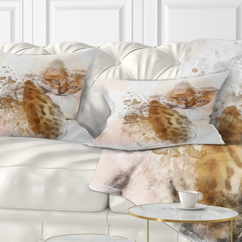 Coussin animal avec croquis de chat