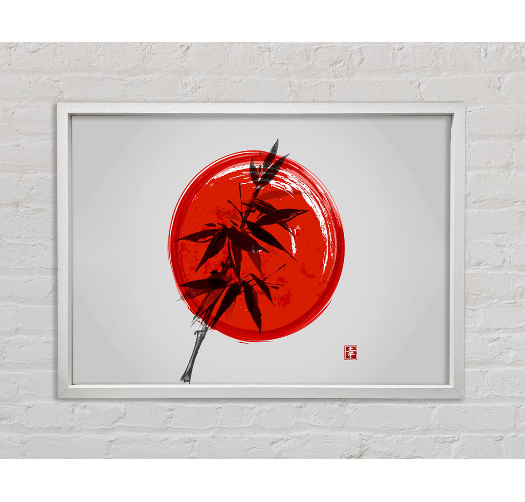 Bamboo Against The Red Sun - Einzelbildrahmen Kunstdrucke auf Leinwand