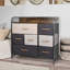Wide 5 Fabric Drawer Bedroom Dresser With Large Drawers
