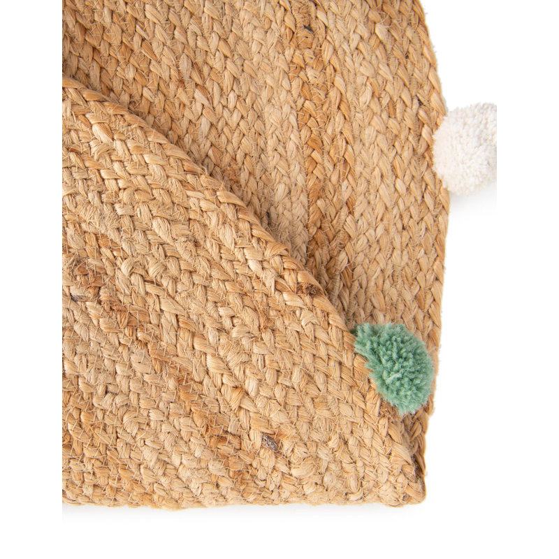 Tapis pour enfants en jute tressé, Rond 7 pi 10 po x 7 pi 10 po