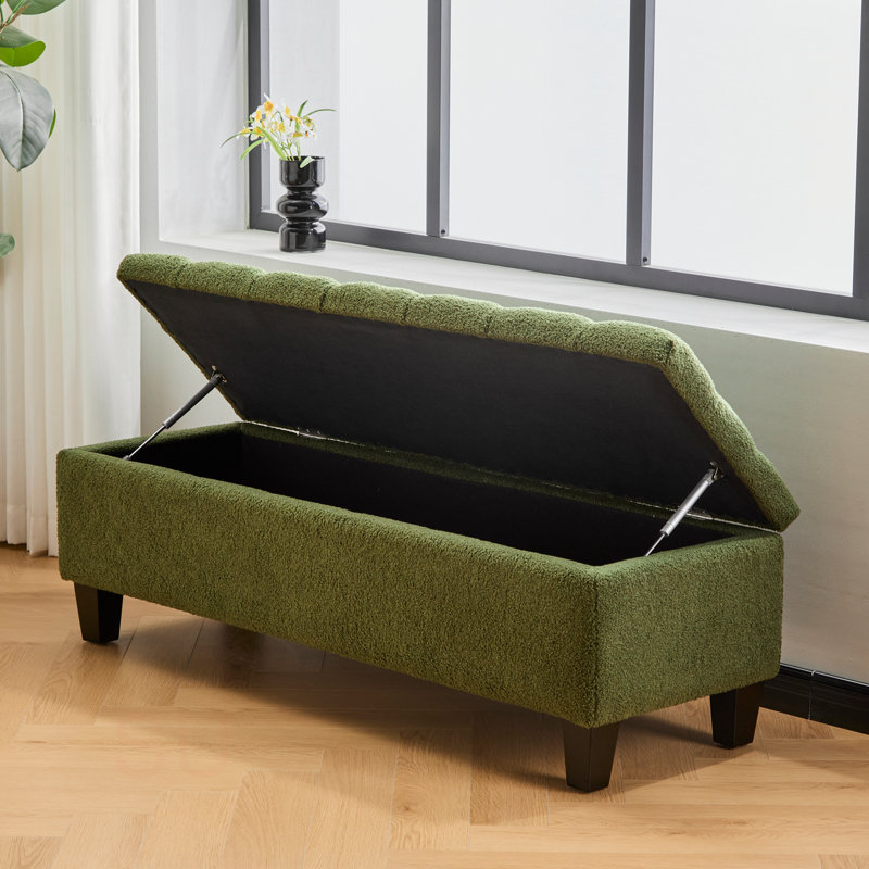 Banc repose-pieds avec rangement, Vert