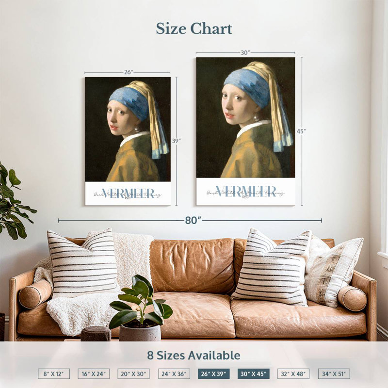 «Girl With Pearl Pearl», exposition de Vermeer, H 39 po x l 26 po