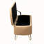 Banc de rangement moderne en fausse fourrure de chameau avec pieds dorés, parfait pour le lit et le vestibule, alliant style et fonctionnalité.