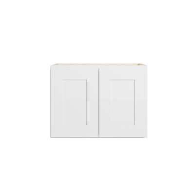 Modern Shaker Wall Cabinet, Solid Birch Frame, Birch-Veneer Plywood Box, Soft-Matte Water-Based Finish, Adjustable Shelf, Multiple Widths (12”–39”)