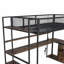 Lit mezzanine simple en métal avec poste de travail intégré, sans sommier, noir-575526305
