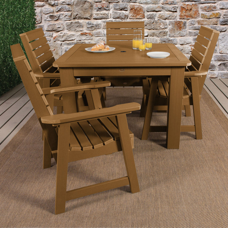 Ensemble repas pour 4 personnes Moroney Square, Blanchir, H 36 po x l 42 po x P 42 po