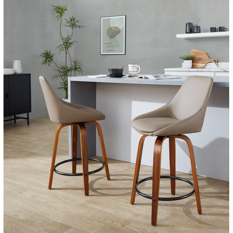 Rebecka Diana Counter Stool - Set Of 2, Counter Stool (24.75” Seat Height), Black