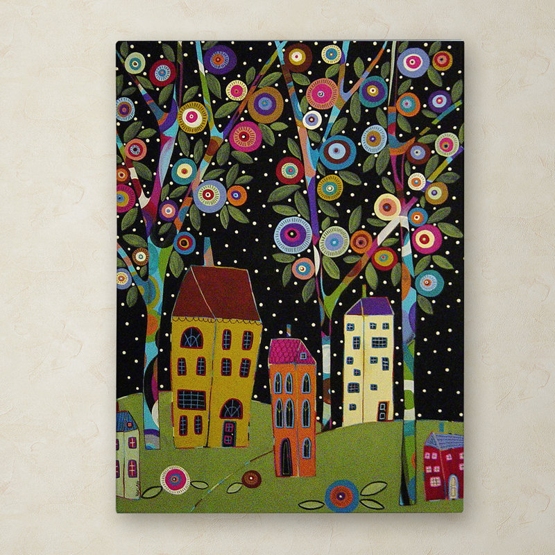 « pointéed night », reproduction d’impression sur toile tendue, H 47 po x l 35 po x P 2 po