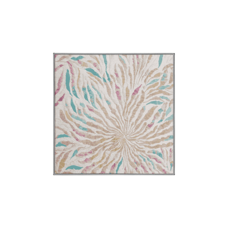 Machine Washable Gray Area Rug, Square 8'