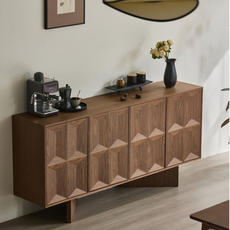 Buffet multifonctionnel haut de gamme, H 34,25 po x l 70,87 po x P 15,75 po, Noyer