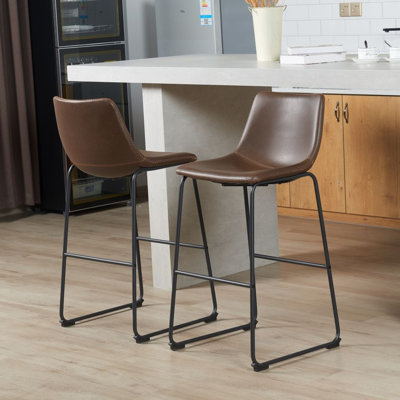Kodina Nia Leather Counter & Bar Stools