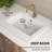 Los Flexi White Drop In Bathroom Sink Ceramic Rectangular with Faucet Hole & Overflow-114023053-114023052