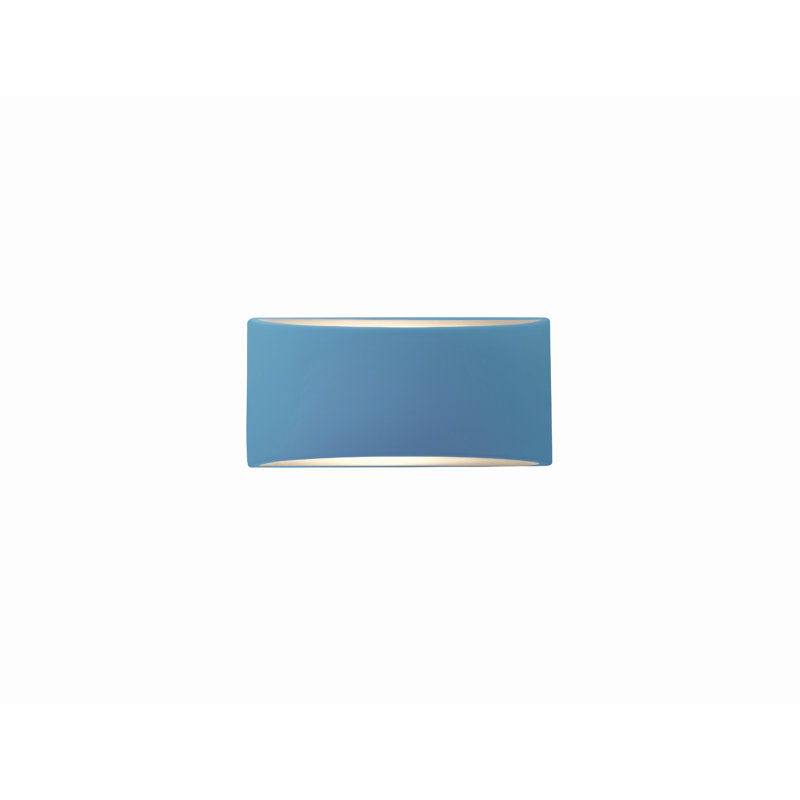 Applique murale en céramique Beda, Incandescent, H 5 po x l 10 po x P 4 po, Bleu ciel
