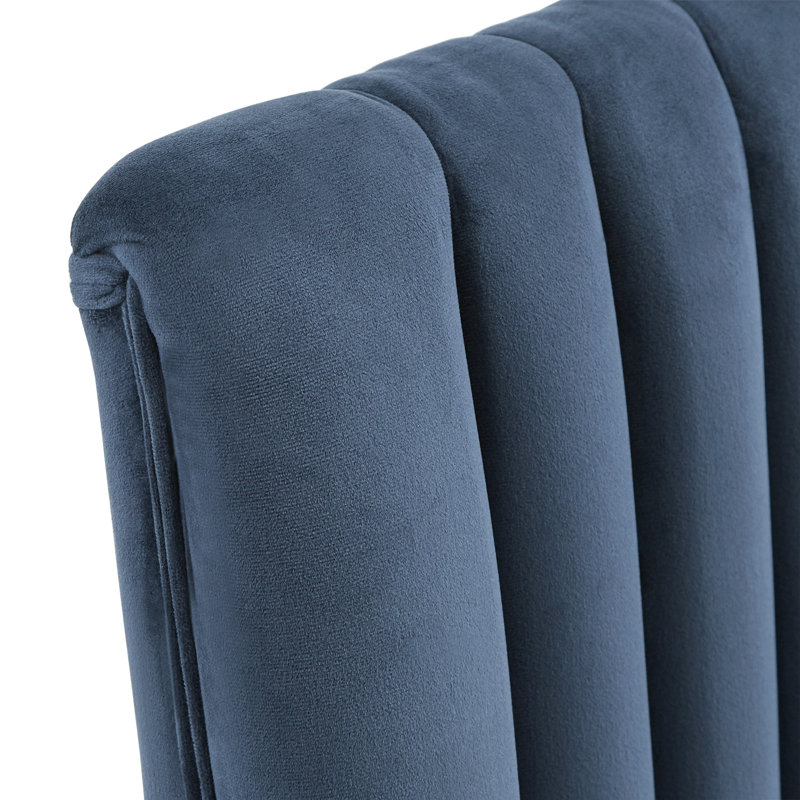 Antonella 18.62'' H Velvet Upholstered Parsons Chair, Blue