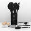 Ensemble de 15 ustensiles de cuisine en silicone, ensemble d'ustensiles de cuisine, noir