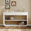 Console moderne, 3 tiroirs, 2 tablettes pour le vestibule - blanc