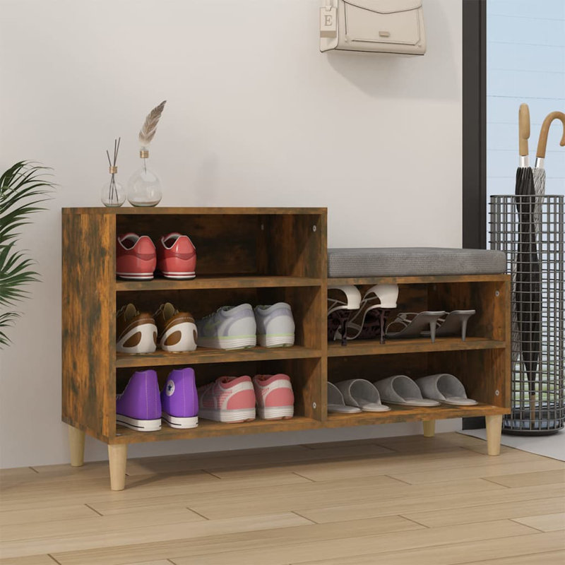 vidaXL Shoe Cabinet 102 x 36 x 60 cm Engineered Wood, Smoked Oak
