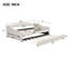 Lit de jour rembourré double TG avec bande lumineuse à DEL et gigogne, lit multifonctionnel peu encombrant, beige
