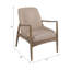 Chaise d'appoint Bennati 32 po en bois brun clair, similicuir et bois